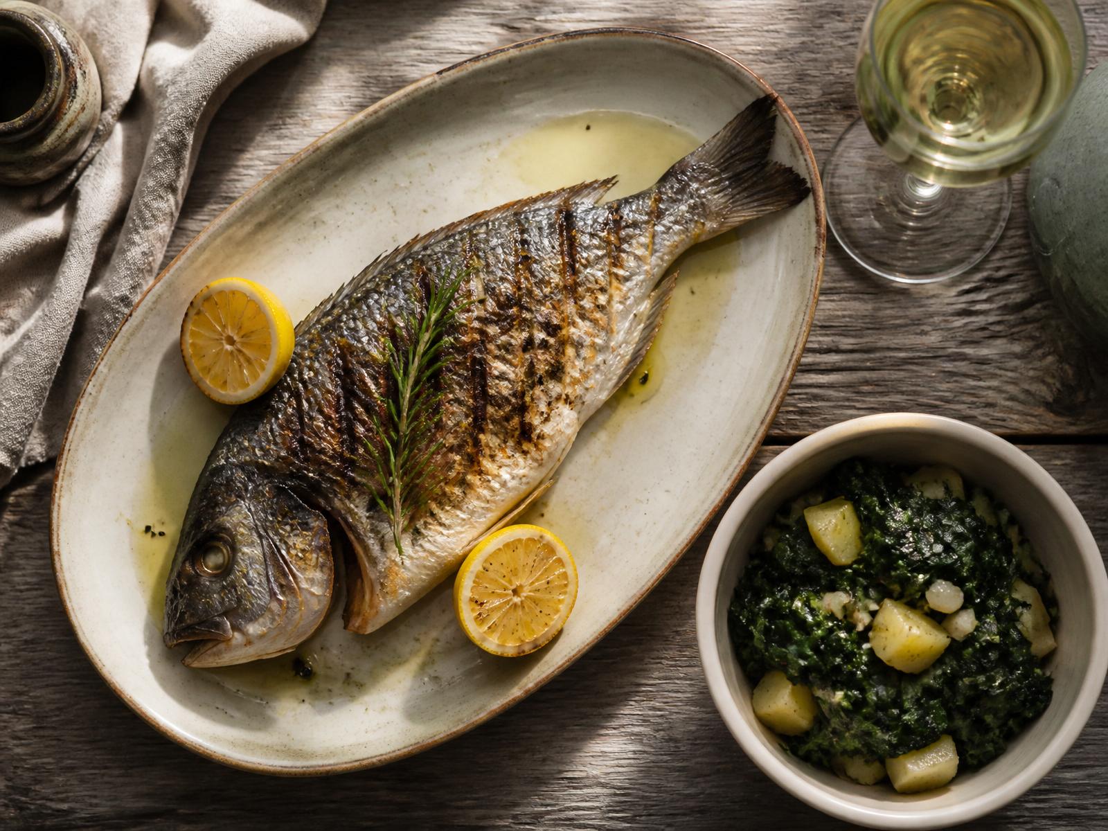 A plate of freshly grilled Adriatic seafood