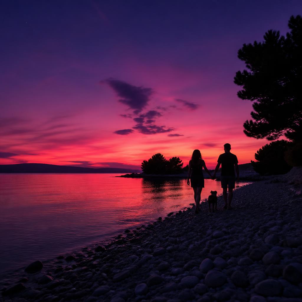 Makarska Riviera at sunset